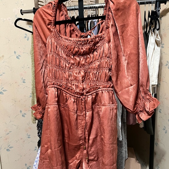 Free People Cassidy Romper in Bronze - Picture 3 of 4